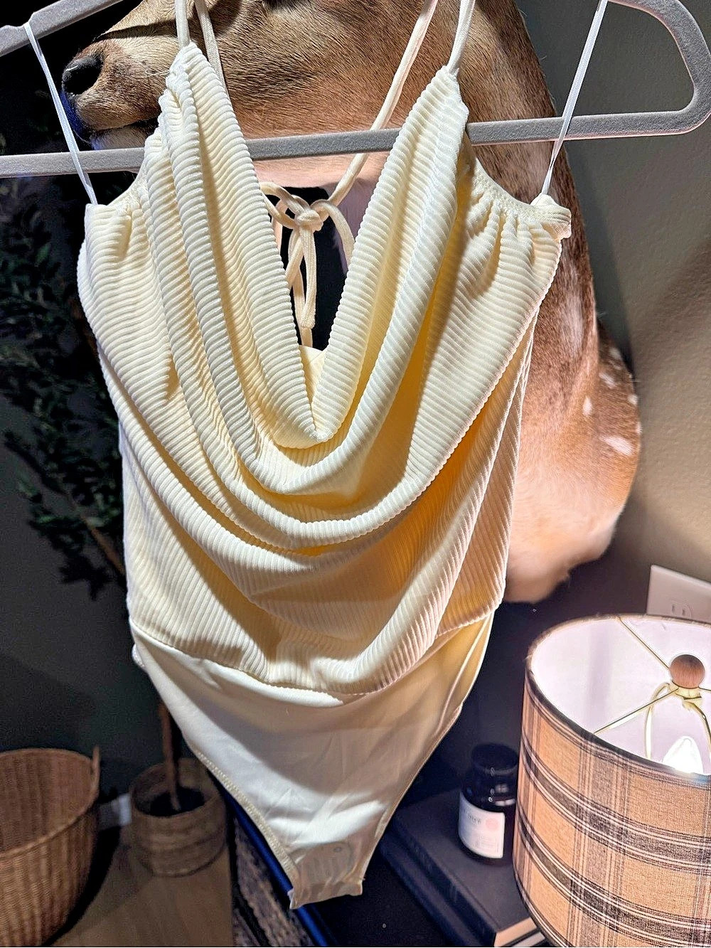 Kittenish One-Piece Swimsuit in Cream Size Medium NWT